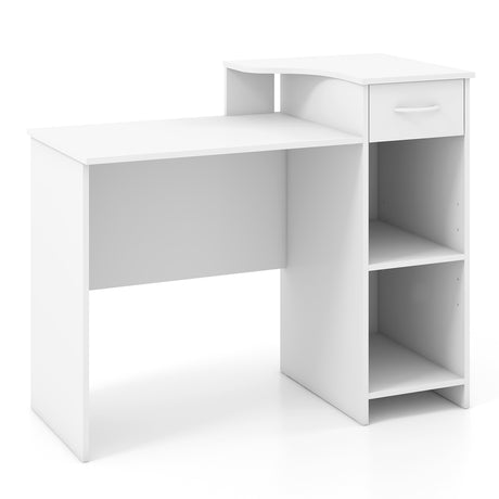 Computer Desk Modern Laptop PC Desk with Adjustable Shelf and Cable Hole