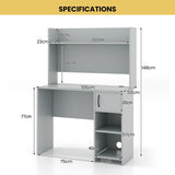 Computer Desk with Hutch Home Office Desk with Raised Display Shelf and 2 Open Shelves