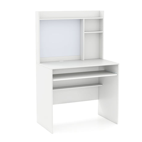 Computer Desk with Magnetic Pinboard Home Office Desk Modern PC Table White
