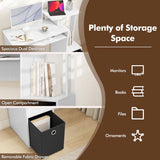 Space-saving Computer Desk with Open Shelf and Fabric Storage Drawer-White