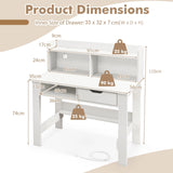 Computer Desk with Power Outlets and USB Port and Type-C-White