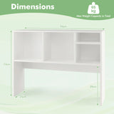Computer Desktop Bookcase with 4 Cubbies and Open Back Compartment-White