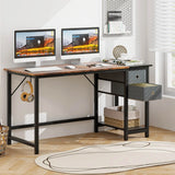 48/55-Inch Home Office Desk with 2 Drawers Hanging Hook-55 Inch