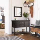 Wooden Sideboard Buffet Console Table with Drawers and Storage-Brown