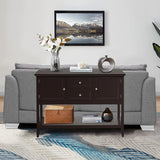 Wooden Sideboard Buffet Console Table with Drawers and Storage-Brown