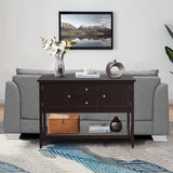 Wooden Sideboard Buffet Console Table with Drawers and Storage-Brown
