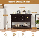 Wooden Sideboard Buffet Console Table with Drawers and Storage-Brown