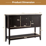 Wooden Sideboard Buffet Console Table with Drawers and Storage-Brown