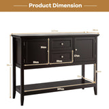 Wooden Sideboard Buffet Console Table with Drawers and Storage-Brown