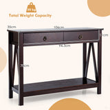 2-Tier Accent Table with Storage Shelf for Hallway Living room-Espresso