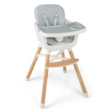 6-in-1 Convertible Baby High Chair with Adjustable Legs-Grey