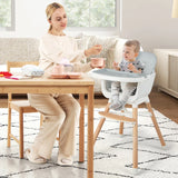 6-in-1 Convertible Baby High Chair with Adjustable Legs-Grey
