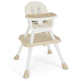 6-in-1 Baby High Chair with Convertible Table and Removable Tray-Beige