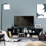 3 Pieces Adjustable TV Stand for TVs up to 65 Inch with Shelves-Black