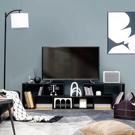 3 Pieces Adjustable TV Stand for TVs up to 65 Inch with Shelves-Black