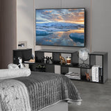 3 Pieces Adjustable TV Stand for TVs up to 65 Inch with Shelves-Black
