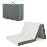 Cool Gel Memory Foam Folding Mattress with Bamboo Cover and Mesh Border Fabric-S