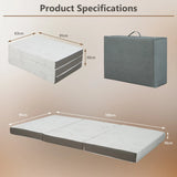 Cool Gel Memory Foam Folding Mattress with Bamboo Cover and Mesh Border Fabric-S