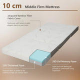 Cool Gel Memory Foam Folding Mattress with Bamboo Cover and Mesh Border Fabric-S
