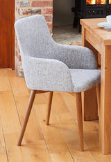 Oak Light Grey Chair (Pack of two)