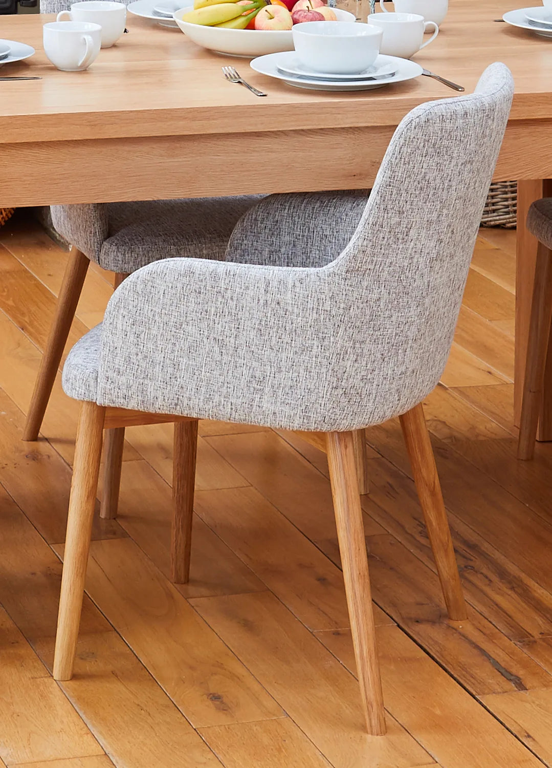 Oak Light Grey Chair (Pack of two)