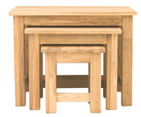 Mobel Oak Nest of 3 Coffee Tables