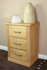 Mobel Oak Three Drawer Lamp Table