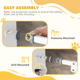 PawHut Adjustable Safety Gate w/ Two Extensions, Four Adjustable Screws, White