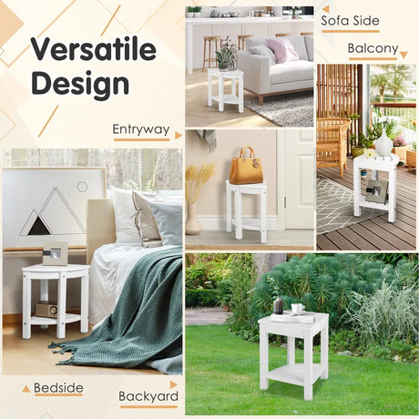 Corner Shower Bench Stool with Storage Shelf for Shaving Legs-White