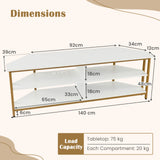 Corner TV Stand with AC Outlets and Storage Shelves-White
