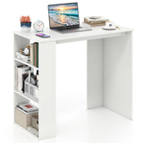 Computer Desk with Bookshelf for Study Living Room-White