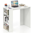 Computer Desk with Bookshelf for Study Living Room-White