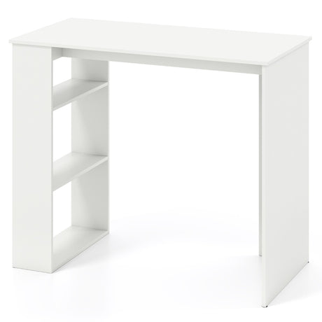 Computer Desk with Bookshelf for Study Living Room-White