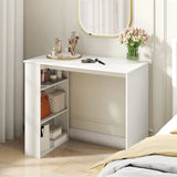 Computer Desk with Bookshelf for Study Living Room-White