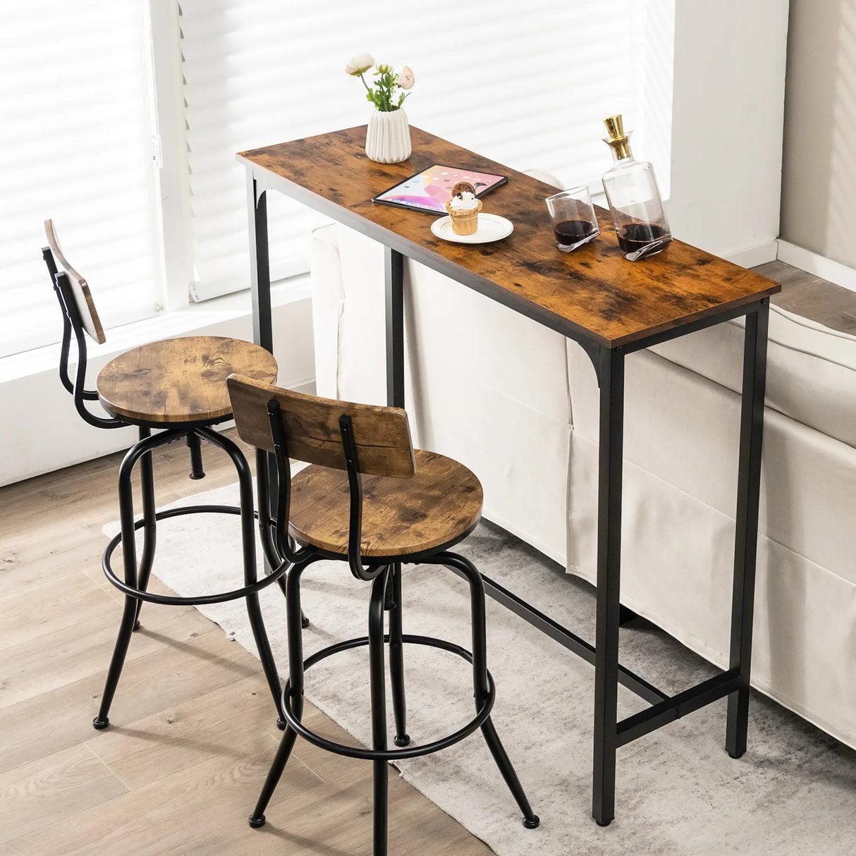 120 x 40 cm Industrial High Bar Table for Kitchen & Cafe & Pub