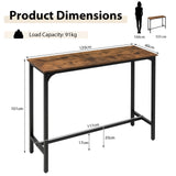120 x 40 cm Industrial High Bar Table for Kitchen & Cafe & Pub