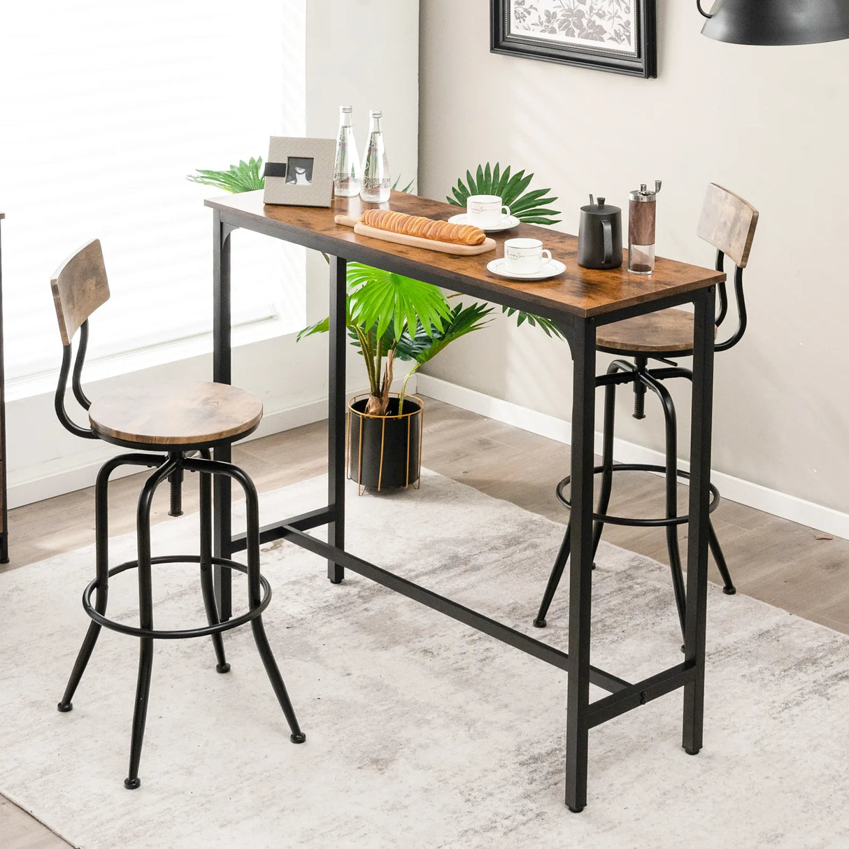 120 x 40 cm Industrial High Bar Table for Kitchen & Cafe & Pub