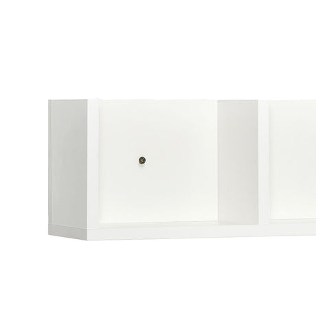 HOMCOM Wall Mount 84 CD / 56 DVD/Blu-ray/ Media Storage Rack 4 Cubes, Wooden Shelf Organiser Unit Bookcase Display, Set of 2, White