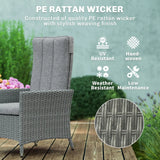 Outsunny 105-150 Reclining Rattan Chair - Light Grey