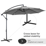 Outsunny Cantilever Umbrella Parasol Hanging Banana Steel Dark Grey 3M Patio