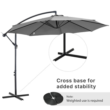 Outsunny Cantilever Umbrella Parasol Hanging Banana Steel Dark Grey 3M Patio
