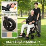 HOMCOM Rollator Walker Wheelchair, with Seat - Black