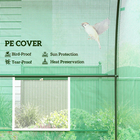 Outsunny 245 x 200cm Polytunnel Greenhouse - Green