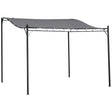 Outsunny 3x3m Freestanding Metal Wall Awning Canopy Grey