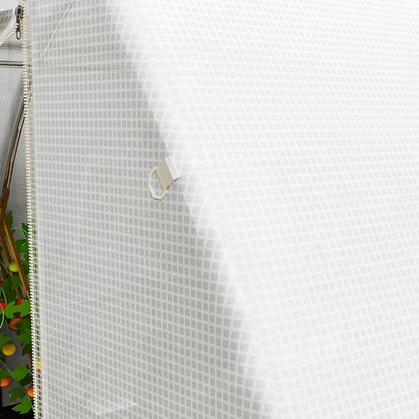 Outsunny 4 x 3 x 2m Greenhouse Replacement Cover ONLY Winter Garden Plant PE Cover for Tunnel Walk-in Greenhouse with Roll-up Windows Door Outdoor, White