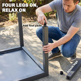 Outsunny Extending Garden Table for 6-10, Aluminium Outdoor Dining Table with Tempered Glass Top, Grey