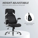 Vinsetto Linen-Look Office Chair, with Adjustable Height and Tension - Black