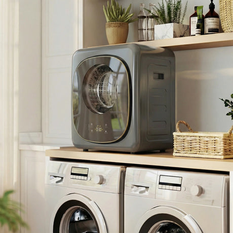 HOMCOM 4kg Vented Tumble Dryer with 5 Drying Mode, 800W Compact Freestanding Front Tumble Dryer Grey