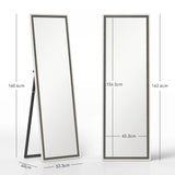 HOMCOM 162.6 cm Two-Tone Full Length Mirror - White/Grey-Tone