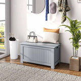 HOMCOM Large Storage Box Toy Chest Cabinet Container Unit Organizer with Lid & Safety Hinges, Grey